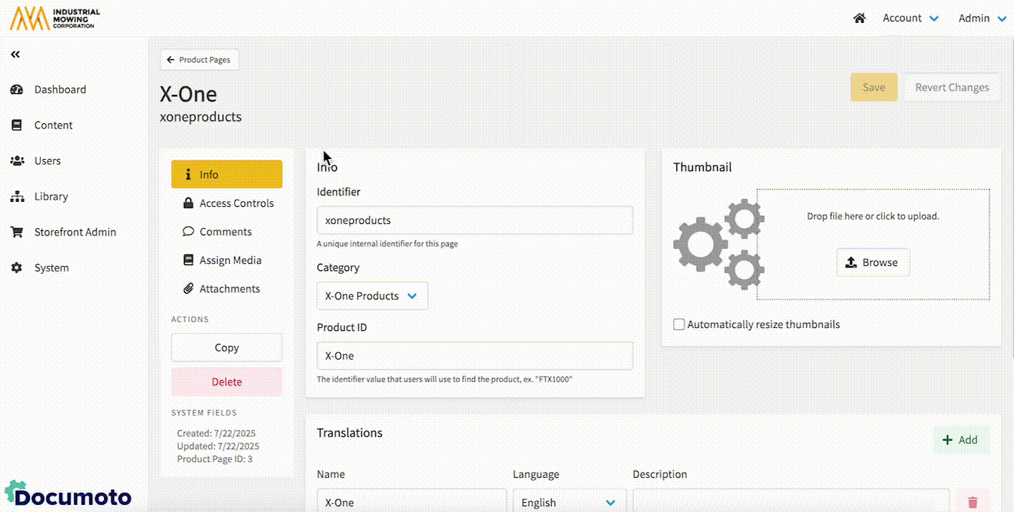 Set Access Controls for Product Pages