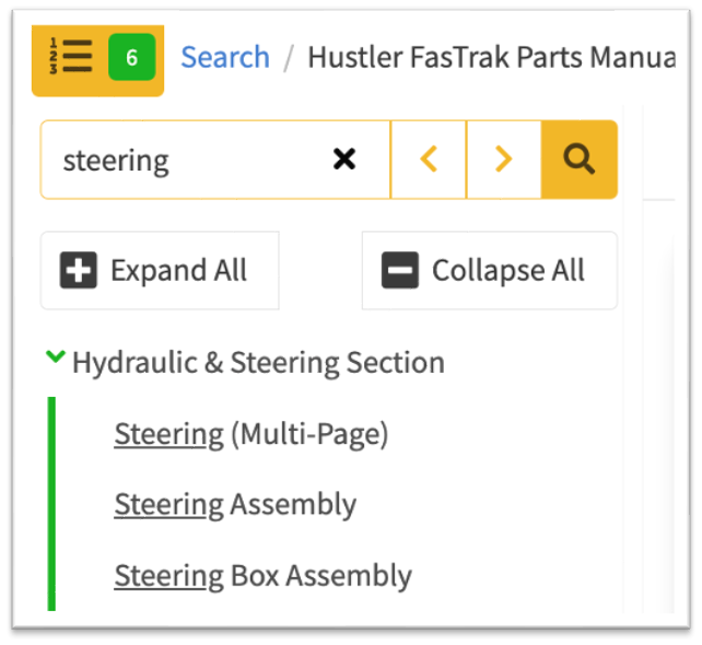 TOC Search & Filtering